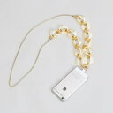 クーコ COOCO アクリルチェーンスマホショルダーストラップ (Lベージュ)