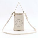 クーコ COOCO SMILEY/スタッズフェイクレザースマホショルダーバッグ (オフホワイト)
