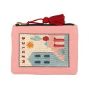 カンカン KANKAN ワールドトリップ 刺繍ポーチ メキシコ (ピンク)