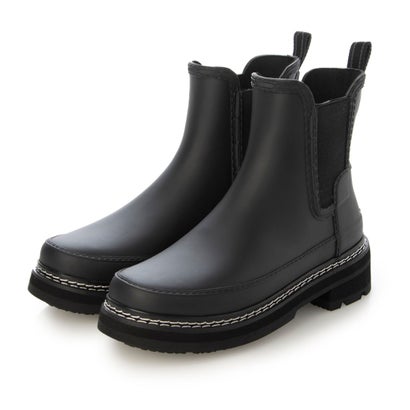 n^[ HUNTER W REFINED CHELSEA STITCH DETAIL BOOTS iBLACKj