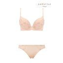 アモスタイル バイ トリンプ AMOSTYLE BY Triumph フローティングフラワー ブラ&ショーツセット 507 Eカップ 【返品不可商品】 (オレン...