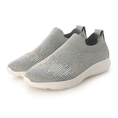 ロベルト モレッティ Roberto Moretti スクエアラインストーン フライニットスニーカー （グレー）