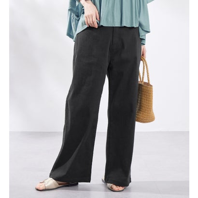 綿混ストレッチワイドパンツ