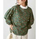 ヴィオラ エ ヴィオラ Viola e Viola おさんぽ猫プリントブラウス (グリーン系)