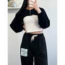 ビビッドレディ VIVIDLADY ジップアップクロップド丈ボレロtシャツ Y2K レディース (ブラック)