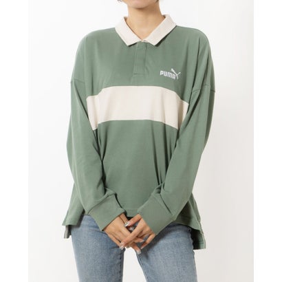 プーマ PUMA レディース 長袖Tシャツ CORE HERITAGE LS ポロシャツ_コットン素材長袖ポロシャツ 678881 （EUCALYPTUS）