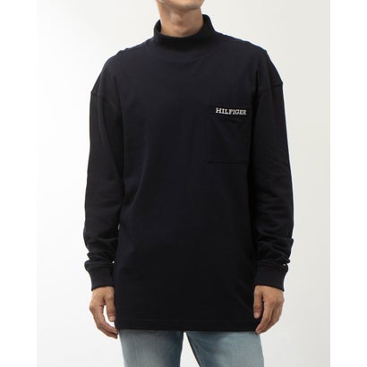 トミー ヒルフィガー TOMMY HILFIGER MONOTYPE PIQUE POCKET LS TEE （ネイビー）