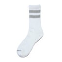 RtB[\bNX COMFY SOCKS LINE LOW CREW MADE IN JAPANiWHITE/GREYj