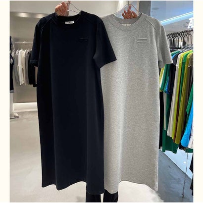 アンドカワイイ And Kawaii 夏ワンピース Tシャツワンピ ドレス レディース コットン クルーネック ゆったり （ブラック）