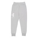 アンダーアーマー UNDER ARMOUR ジュニア スウェットロングパンツ UAライバルフリース ロゴ ジョガーパンツ 1381176 (Mod Gray Full Heather)