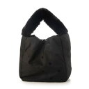 カシュカシュ cache cache エコファーワンハンドルドット刺繍トート (BK)