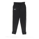 アンダーアーマー UNDER ARMOUR ジュニア スウェットロングパンツ UAライバルフリース パンツ 1366779 (Black / White / White)(4)