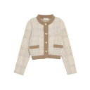 エイミーイストワール eimy istoire Downyチェックニットカーディガン (LIGHT BROWN)
