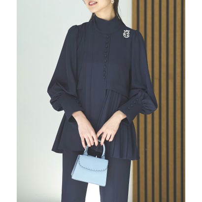 ルイルエブティック RUIRUE BOUTIQUE 選べるデザイン クラシカルムード・パンツセットアップ（Bタイプ/ボウタイ） （ボウタイ/ネイビー）のサムネイル