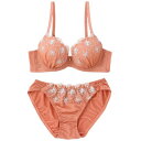 パリーゼ Palissee ニュアンスラメフラワー3/4モールドカップブラ&ショーツ 【返品不可商品】 (テラコッタ)