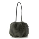 カシュカシュ cache cache ロングハンドルエコファー巾着トート (GY)