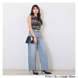 ドットワークス .WORKS 【美脚】 ワイドパンツ スラブデニム 5ポケット 紺 12.5oz ケミカル加工 ヴィンテージ チャコール サックスブルー インディゴブルー レディース ボトムス デニム パンツ