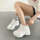 シューズインクローゼット Shoes in Closet -シュークロ- 軽量厚底 スタイルアップソール コートタイプ スニーカー 1927 (ホワイト)