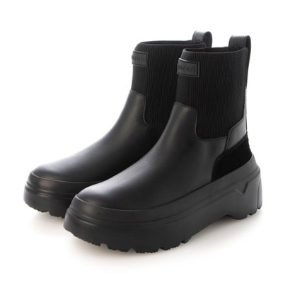 ハンター HUNTER レディース エクスプローラー チェルシー フラットフォームブーツ (ブラック)