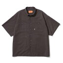 P{Y KEBOZ BURBERRY CLOTH WASHER S/S WORK SHIRTS iDARK GRAYj