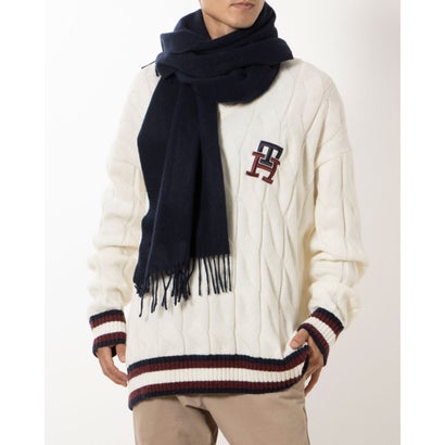 トミーヒルフィガー マフラー メンズ トミー ヒルフィガー TOMMY HILFIGER カシミヤソリッドマフラー （ネイビー）