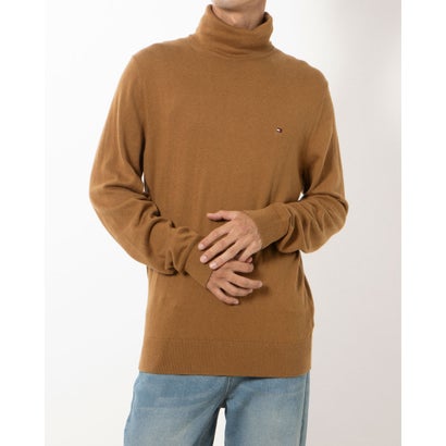 トミー ヒルフィガー TOMMY HILFIGER カシミヤブレンドロールネックセーター (ブラウン)