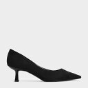 ポインテッド キトゥンヒールパンプス 【再入荷】(Black Textured)