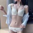 アミュレット Amulet ノンワイヤースカラップブラジャー&ショーツセット 下着 ランジェリー 谷間 ブラショーツ セクシー 可愛い ブラセット ストラップ リボン レース (【返品不可商品】