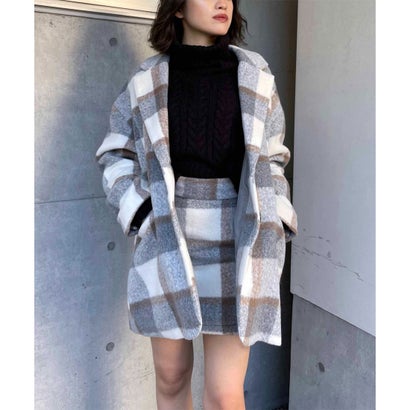 スパイラルガール SPIRALGIRL チェック柄オーバージャケット （グレー系）【セットアップ対応】