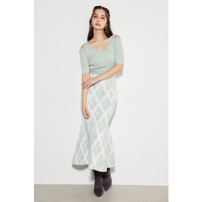 2WAYランダムチェックグリッターKnit OP MINT