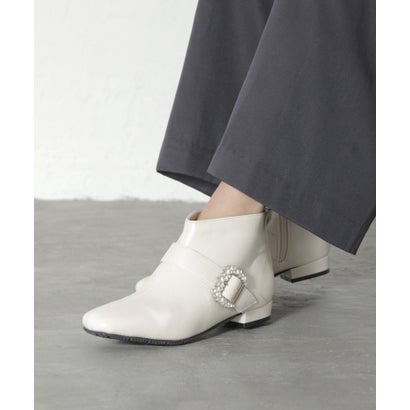 ソロット SOROTTO ふかふかインソール/ビジュー付きショートブーツ(LADYS) （アイボリー）