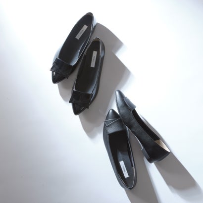 ヴィリーナ VIRINA 【 雨の日OK・巾着付き・旅行・持ち歩き】晴雨兼用ケリーリボンパンプス （ブラック）