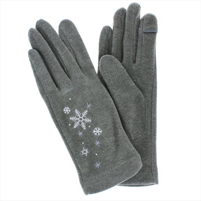 ローラ アシュレイ LAURA ASHLEY 婦人 ジャージ手袋 スマホ対応 五本指 (グレー)