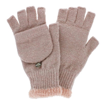 ローラ アシュレイ LAURA ASHLEY 婦人 ニット手袋 指切り (サーモン)