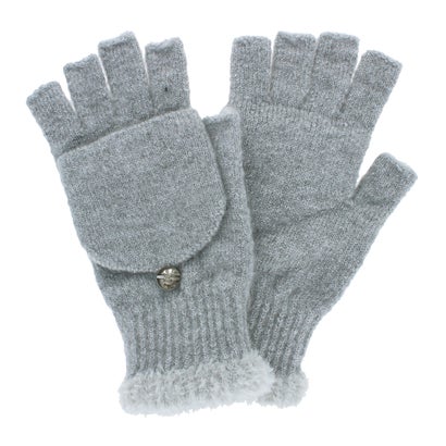 ローラ アシュレイ LAURA ASHLEY 婦人 ニット手袋 指切り (グレー)