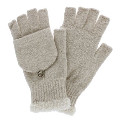 ローラ アシュレイ LAURA ASHLEY 婦人 ニット手袋 指切り (ベージュ)