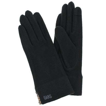 ダックス DAKS 婦人 ジャージ手袋 スマホ対応 五本指 (ブラック)
