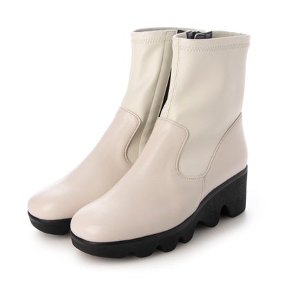 【本革 / 日本製 / 3E】 ヴィタノーヴァ VITA NOVA 厚底ウエーブソール 筒部ストレッチ素材 内ファスナ..