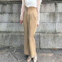 ジュノア JUNOAH コルセットデザインハイウエストフレアパンツ (ベージュ)