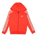 アディダス adidas ジュニア スウェットフルジップ U TR-ES 3S スウェットFZフーディ IK3113 (ブライトレッド/ホワイト)