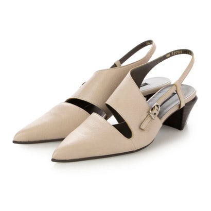 ラボ キゴシ ワークス RABOKIGOSHI works 4.5cm本革ポインテッドトゥアシンメトリーバックストラップパンプス （サンド）