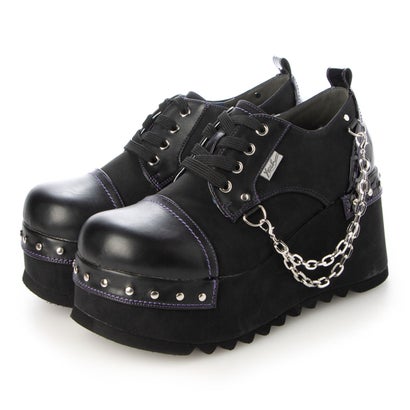 ヨースケ YOSUKE 厚底レースアップシューズ （ブラックパープル）