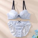 パリーゼ Palissee 【EFカップ】フラワーアンジュ3/4カップブラ&ショーツ 【返品不可】【返品不可商品】 (サックス)
