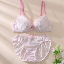 パリーゼ Palissee フラワーアンジュ3/4カップブラ&ショーツ【返品不可商品】 (ピンク)