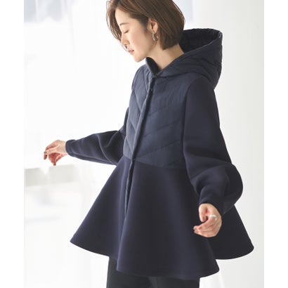 ルイルエブティック RUIRUE BOUTIQUE ダンボールニット ライトダウンジャケット ｜ レディース アウター 羽織 体型カバー 保温 暖かい 軽量 ショートコート キルティング フード ライトアウターのサムネイル