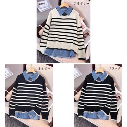 ドッキングニットトップス レディース韓国