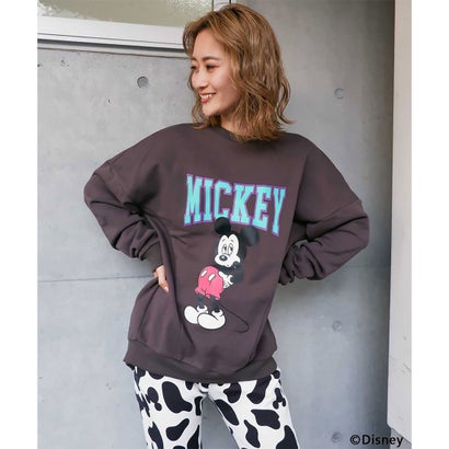 フォーギークスバイスパイラルガール 4GEEKs by SPIRALGIRL 【Disney/ディズニー/ミッキーマウス】バックオープン裏毛トップス （ブラック）