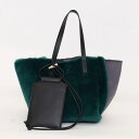 クーコ COOCO ポーチ付リバーシブルムートン風配色バッグ (グリーン)
