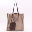 クーコ COOCO ポーチ付リバーシブルムートン風2WAYバッグ/A4対応 (グレージュ)