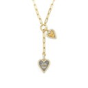 ゲス GUESS LOVE ME TENDER 16-18'' Double Heart Paperlink Necklace （YGRH）